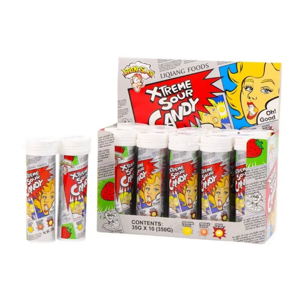 Custom Sour Candy in Bulk, 35g Mini Tube Extreme Sour Flavors Wholesale4